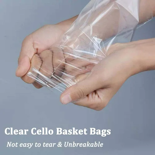 Miniatura 8 de Morepack Bolsas de Celofán de 16 x 24 pulgadas para Cestas de Regalo, Bolsas de Cestas de Celofán Transparente, 10 piezas (planas, sin fondo)
