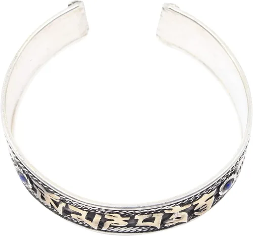 Miniatura 3 de Shamans Market Pulsera tibetana Om Mani Padme Hum plateada ajustable, Ajustable, Metal