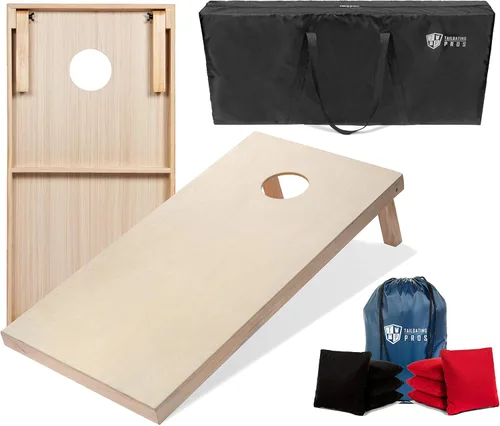 Miniatura 56 de Tailgating Pros Tablas para juego de cornhole - 4 x 2 pies y 3 x 2 pies. Juego de cornhole con estuche de transporte y juego de 8 bolsas de maíz