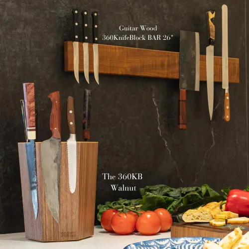 Miniatura 8 de 360KnifeBlock® - El 360KB™ (bambú) Bloque magnético giratorio para cuchillos de 25 cm de alto SeriousEats/Food&Wine MEJOR Bloque universal