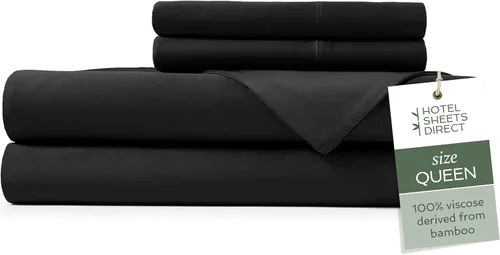 Miniatura 61 de Hotel Sheets Direct Juego de Sábanas de Cama de 4 Piezas, Tamaño California King, 100% Viscosa Derivada de Bambú, Juego de Sábanas con 2 Fundas
