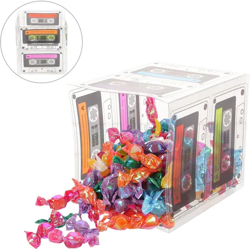 Miniatura 7 de Yardwe Paquete de 5 cajas de cinta de casete para fiesta, cajas de dulces retro de los años 80 para decoración de mesa de cumpleaños, 5.03 x 4.84 x