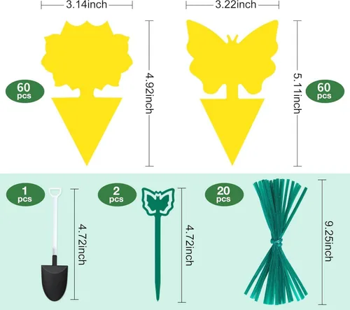 Miniatura 2 de Pack de 120 trampas adhesivas para moscas de la fruta, trampas pegajosas para interiores para matar mosquitos y mosquitos voladores, trampa