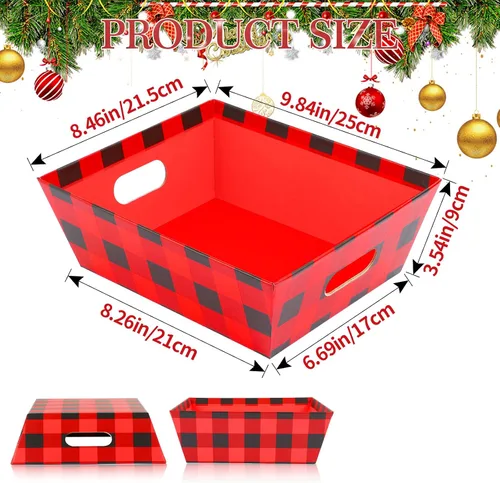 Miniatura 2 de Kolewo4ever 36 Piezas 12 Paquetes Juego de Cestas de Regalo de Navidad 8x10'' Cestas de Regalos Vacías para Llenar con Cesta Vacía, Bolsas de Cesta