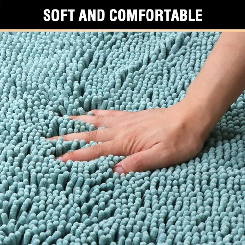 Miniatura 4 de H.VERSAILTEX Alfombra de Baño Alfombra de Baño Alfombras de Baño para Baño Antideslizante Alfombras de Baño Extra Gruesa de Chenilla Alfombra 17" x