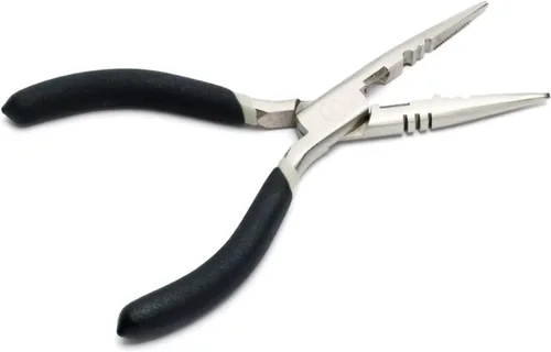 Miniatura 2 de Alicates multiusos de acero inoxidable - Alicates de corte de línea de extracción de gancho para manualidades de pesca con nariz doblada o recta