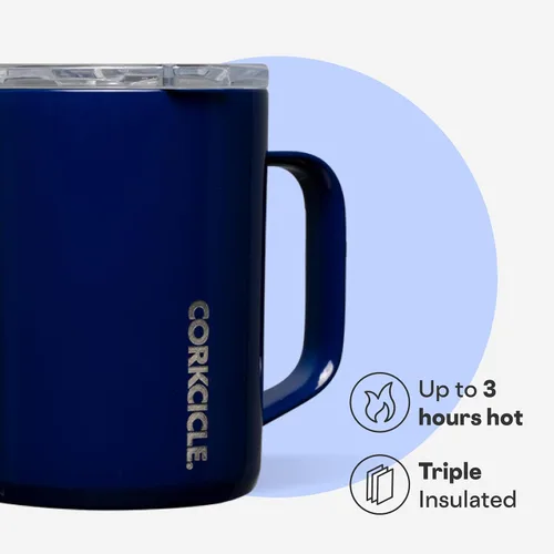 Miniatura 3 de Corkcicle Taza de Café Clásica - Acero Inoxidable con Triple Aislamiento para Viajes - Tapa a Prueba de Roturas - Mantiene la Bebida Caliente por