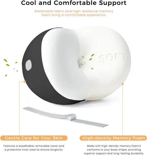 Miniatura 3 de Almohada de rodilla para dormir de lado, almohada de espuma viscoelástica para dormir de lado, correa ajustable y funda lavable extraíble