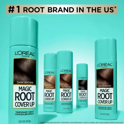 Miniatura 9 de L'Oreal Paris Magic Root Cover Up - Aerosol para el cabello gris, cobertura de cabello 100% canas con fórmula construible, ligera, resistente a