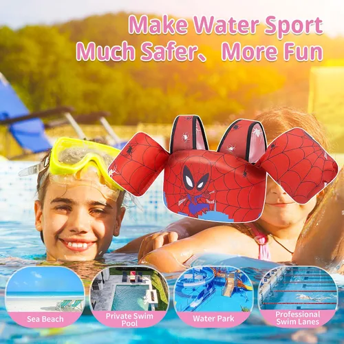 Miniatura 7 de Chaleco de natación para bebés para aprender a nadar, chaqueta de ayuda de natación para bebés de 2, 3, 4, 5 y 6 años, alas de agua para el brazo