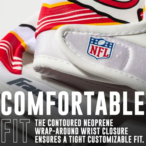 Miniatura 6 de Franklin Sports - Guantes de receptor de fútbol americano juvenil de la NFL, par de guantes de fútbol para niños con logotipos de equipos de la NFL