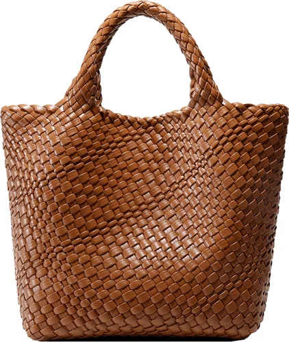 Miniatura 7 de Bolso tejido para mujer, bolso tote de cuero vegano grande para verano, playa, viaje, bolso de mano y cartera retro hecho a mano, bolso de hombro