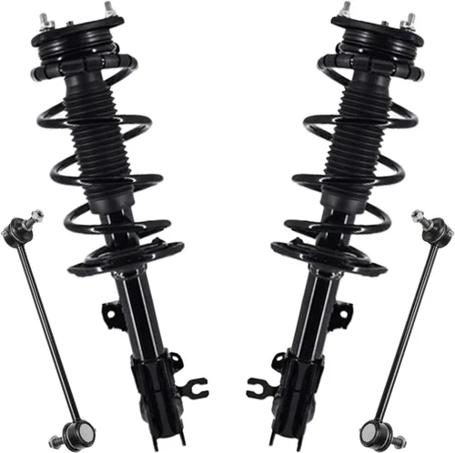 Miniatura 79 de Detroit Axle - Kit de 4 barras estabilizadoras delanteras para Ford F-150 2021 2022 2023 2024, 2 puntales con resorte helicoidal, 2 eslabones