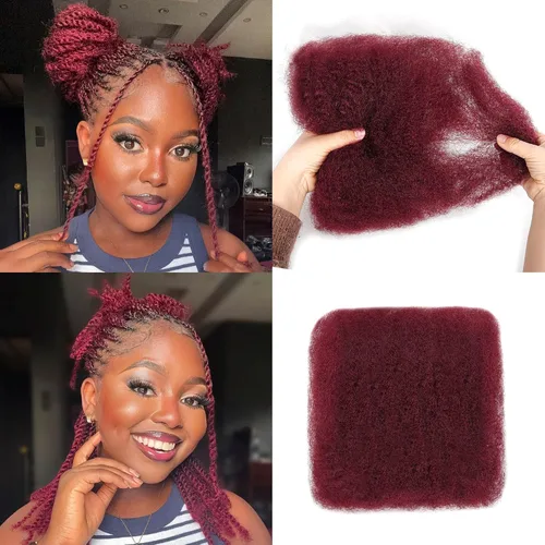Miniatura 20 de BLL Afro Kinkys - Cabello humano a granel, 100% cabello humano para mini torsión, trenzas, extensiones de rastas, cabello rizado afro, color negro a