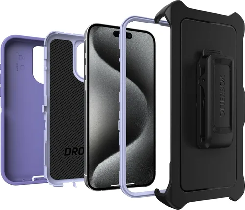 Miniatura 4 de OtterBox Funda para iPhone 15 Pro MAX (solamente) Defender Series - Mountain Majesty (púrpura), sin pantalla, resistente y duradera, con protección