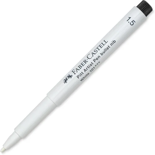 Faber-Castell Art & Graphic Pitt Artist Pen Bullet Nib 1.5 India Ink Pen, blanco, Single Pitt Pen, Para Arte, Manualidad, Dibujo, Bocetos, Hogar,