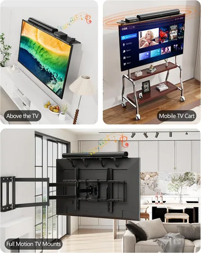 Miniatura 7 de Soporte para barra de sonido, estante superior de TV de acero sin perforaciones, se adapta a la mayoría de barras de sonido de hasta 15 libras