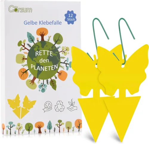 Miniatura 10 de Garsum Trampa para Moscas de la Fruta Amarilla Pegajosa 18 piezas Matamoscas de Hongos para Plantas de Interior y Exterior Atrapador de Insectos