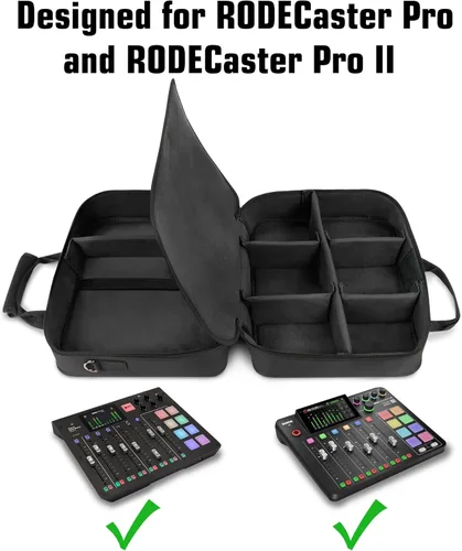 Miniatura 4 de USA Gear Funda para mezclador de audio, funda de viaje para mezclador de podcasts con interior resistente a los arañazos y almacenamiento