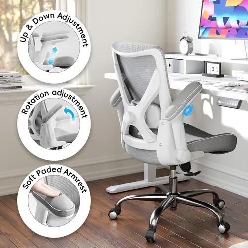 Miniatura 6 de Ergalithic Silla Ergonómica de Escritorio para Oficina y Hogar-Silla de Computadora en Forma de X de Malla de Cuero PU con Soporte Lumbar