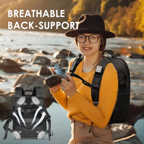 Miniatura 8 de TARION Mochila para cámara Slim Photography - Bolsa compacta para cámara réflex digital de 12.5 L con acceso lateral compartimento para laptop de 14