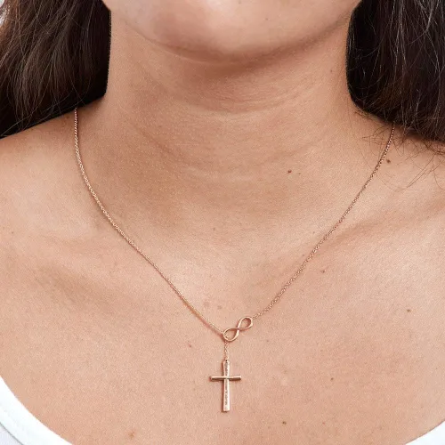 Miniatura 3 de Dear Ava Infinity First Holy Communion Necklace Sympathy Gift For Teen Girls Sterling Silver Modern Jewelry Cross Pendant with Heartfelt Card 1st