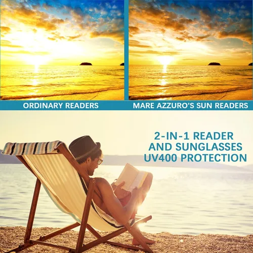 Miniatura 3 de Paquete de 4 lentes de sol de lectura clásicos para mujeres y hombres, bisagra de resorte, lentes de lectura al aire libre con protección UV400