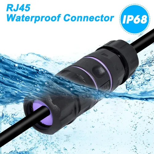 Miniatura 8 de Y.D.F Acoplador RJ45 impermeable IP68, acoplador Ethernet de cobre puro blindado, acoplador Gigabit IP68 impermeable Ethernet al aire libre conector