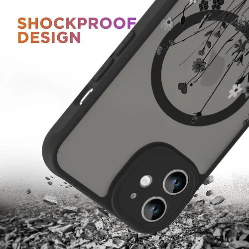 Miniatura 3 de OOK Funda magnética para iPhone 11 [compatible con MagSafe] Funda delgada mate translúcida negra para iPhone 11, funda protectora de lente de Negro
