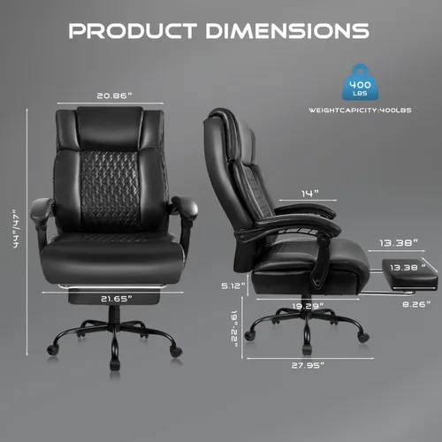 Miniatura 3 de OFIKA Silla de oficina, silla ejecutiva de oficina resistente con reposapiés, ergonómica, respaldo alto, sillas de juegos para computadora, oficina