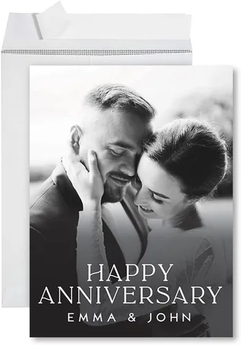 Miniatura 8 de Andaz Press Tarjeta fotográfica personalizada de 8.5 x 11 pulgadas con sobre, tarjeta de aniversario personalizada para marido, esposa, él, ella