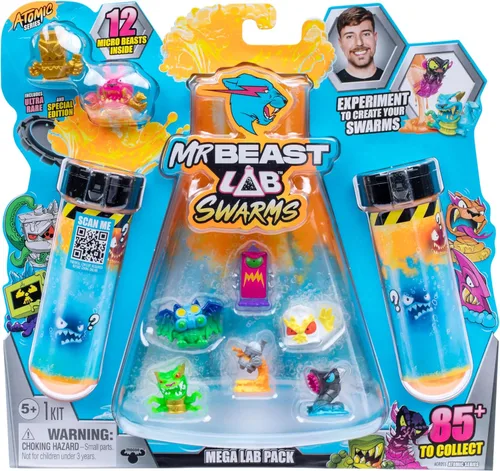 Miniatura 8 de MrBeast Lab Swarms Series 2 Atomic Cash Case - Paquete de 18 figuras coleccionables de Micro Beasts, incluye figuras exclusivas ultra raras