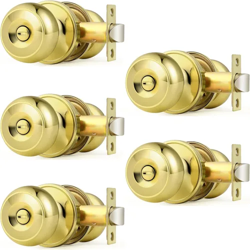 Miniatura 32 de Probrico - Perillas de puerta de negro mate, manijas de puerta con cerradura y perilla, manijas de puerta interior sin llave para baño y dormitorio