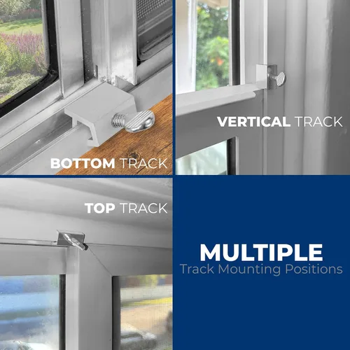 Miniatura 4 de Prime-Line U 9819 Aluminio, cerradura de seguridad para ventanas corredizas (paquete de 4)