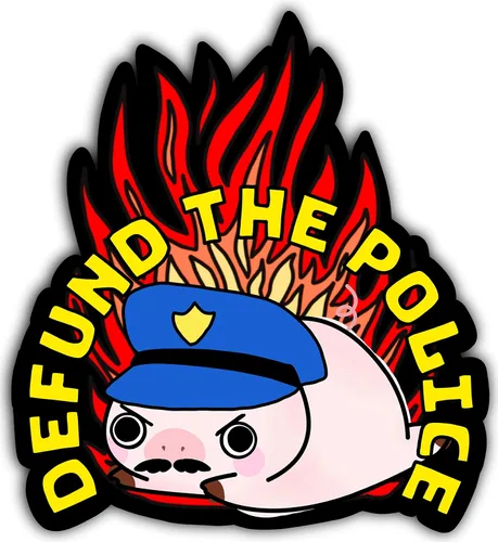 Miniatura 2 de Defund The Police - Calcomanía divertida contra policía policial, brutalidad militar, violencia militar, justicia social, cambio de apoyo, liberal