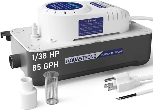 Aquastrong Bomba de condensado HVAC, 115 V/230 V, interruptor de seguridad automático, eliminación de condensado de CA para aire acondicionado, Gris