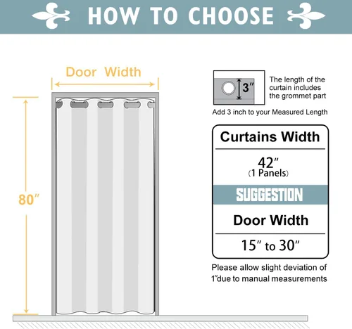 Miniatura 7 de ChrisDowa Cortinas Opacas para Puerta de Entrada para Privacidad, Cortinas con Ojales para Puerta de Armario de Dormitorio, Cubierta de Entrada