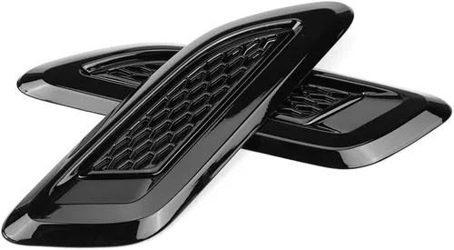 Miniatura 6 de Ventiladores de ventilación para capó de automóvil, 2 piezas de cubierta de ala de aire para automóvil, cubierta exterior decorativa, capó de Negro
