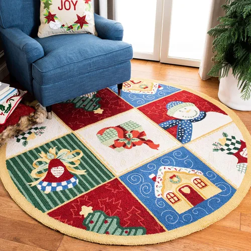 Miniatura 9 de SAFAVIEH Handmade Wool Accent Rug 2'x3' - Chelsea Collection - Seasonal Design, White & Multi, Ideal for Entryway, Bathroom, Bedside, Front Door