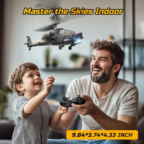 Miniatura 7 de DEERC - Helicóptero RC, avión RC para niños y adultos, helicóptero de control remoto de 2.4GHz, tiempo de vuelo de 26 minutos, luces LED y retención