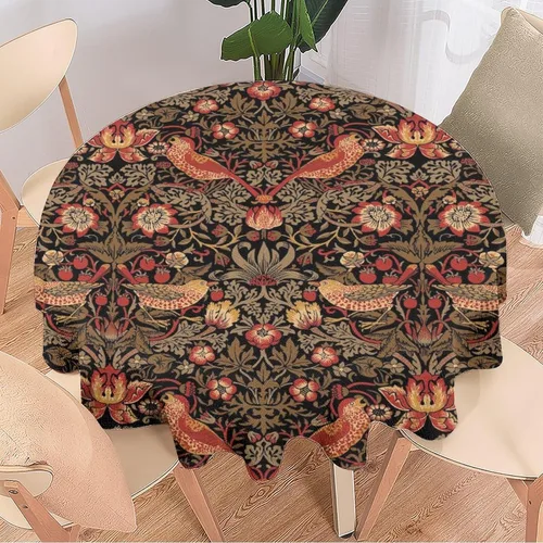 Miniatura 255 de Mantel Floral Retro de Pájaros, Diseño Original Bohemio William Morris Estampado Cubierta de Mesa para Hogar Picnic Fiesta Comedor Cocina William