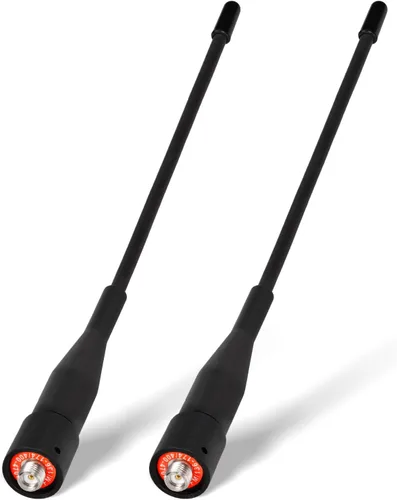 Eightwood Antena de radio bidireccional de 6 pulgadas, VHF/UHF de doble banda SMA hembra flexible de mano antena de radio de mano 2 unidades para