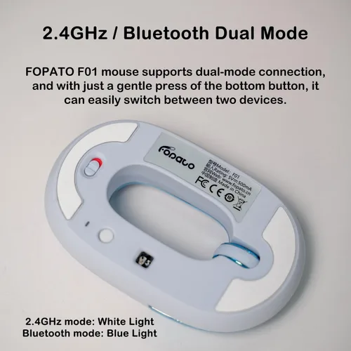 Miniatura 7 de Ratón de viaje azul inalámbrico para ordenador portátil. Ratón silencioso Bluetooth Ratones de donut lindos portátiles recargables modo dual