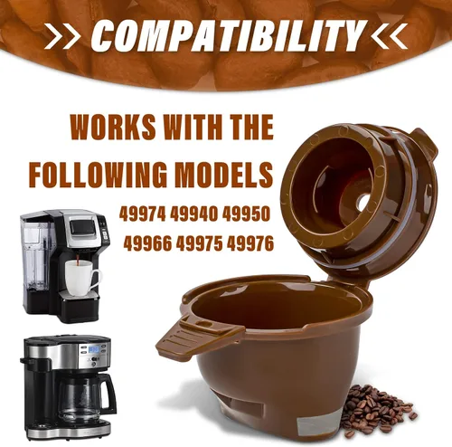 Miniatura 3 de Cesta de café molido de una sola porción para Hamilton Beach Flexbrew piezas de repuesto 49957 49974 49976 49979 49957 49954 49947 49940 49950 49966