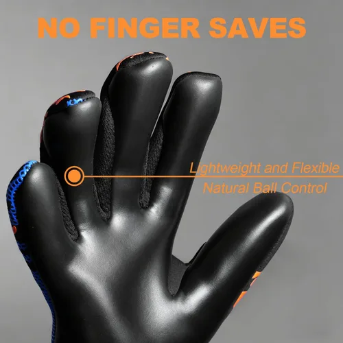 Miniatura 4 de Guantes de portero con palma de corte medio negativo, ajuste cómodo, guantes de portero de fútbol ligeros y flexibles con ultra agarre