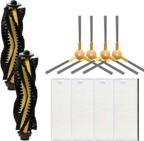 Miniatura 8 de Piezas de repuesto compatibles con Tesvor S6 X500 X520 X600 Pro M1 robot aspirador, 1 cepillo de rodillo principal, 4 filtros HEPA, 4 cepillos