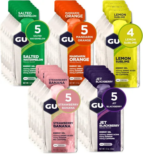 Miniatura 2 de GU Energy Original Sports Nutrition - Gel energético, 24 unidades, sabores frutales surtidos y tabletas de electrolitos Nuun Sport para hidratación