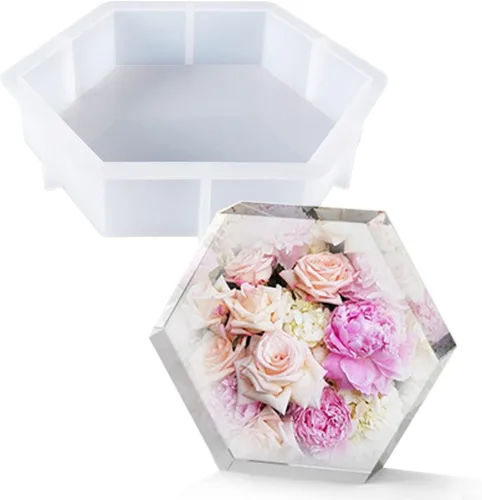 Miniatura 15 de Cayway Moldes de silicona con forma de corazón grande para flores, fundición de resina, boda de bricolaje, decoración del hogar