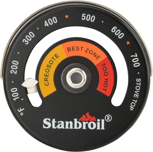 Miniatura 7 de Stanbroil Termómetro de madera magnético del tubo de la estufa, metro de temperatura del tubo de combustión para el tubo de madera de la chimenea