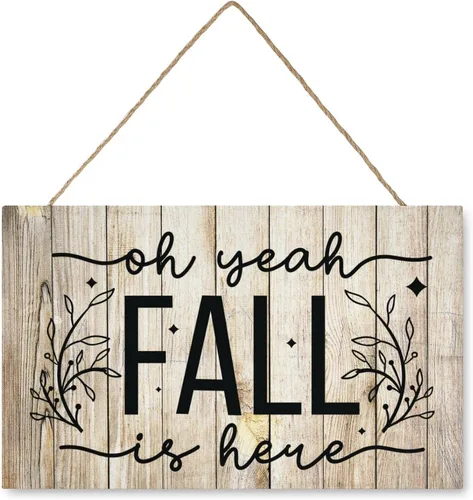 Miniatura 20 de Letrero de madera con texto en inglés "Its Fall Yall", decoración rústica para colgar en la puerta de otoño, decoración de porche para el hogar
